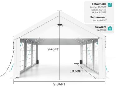 Party Tent- 10x20FT Heavy Duty Canopy Tent with Removable sidewals,outdoor Waiterpro Patio camping Gazebo sheter