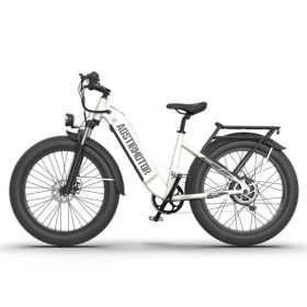 AOSTIRMOTOR New Pattern 26" 1000W Electric Bike Fat Tire 52V15AH Removable Lithium Battery for Adults(white)