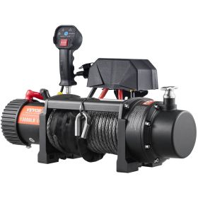 VEVOR Electric Winch, 12V 13,000 lb Load Capacity Nylon Rope Winch