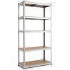 35.5 x 71 Inch Adjustable 5-Layer 2000 lbs Capacity Tool Shelf