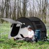 Outsunny Pop Up Tent, Instant Camping Tent with Porch and Carry Bag, 3000mm Waterproof, for 2-3 People, Black, (Poles Included)