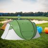 Outsunny Pop Up Tent, Instant Camping Tent with Porch and Carry Bag, 3000mm Waterproof, for 2-3 People, Green, (Poles Included)