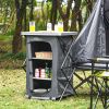 Folding Camping Storage Cabinet with 3 Shelves and Carry Bag