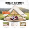 VEVOR 3-5 Person Canvas Glamping Bell Tent, Breathable Waterproof Yurt Tent with Stove Jack and Detachable Side Wall for Family Camping