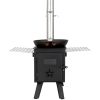 VEVOR Wood Stove, 86 inch, Alloy Steel Camping Tent Stove, Portable Wood Burning Stove with Chimney Pipes & Gloves