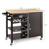 Kitchen Island Cart Rolling Serving Cart Wood Trolley