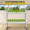 VEVOR Hydroponics Growing System, 54 Sites 6 Food-Grade PVC-U Pipes, 2 Layers Indoor Planting Kit with Water Pump, Timer, Nest Basket