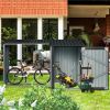 5.18' Dual-Purpose Outdoor Firewood Rack & Heavy Steel Storage Shed,Weather-Resistant