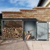 5.18' Dual-Purpose Outdoor Firewood Rack & Heavy Steel Storage Shed,Weather-Resistant