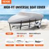 VEVOR Boat Cover, 20'-22' Trailerable Waterproof Boat Cover, 600D Marine Grade PU Oxford, with Motor Cover and Buckle Straps, for V-Hull, Tri-Hull