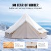 VEVOR 3-5 Person Canvas Glamping Bell Tent, Breathable Waterproof Yurt Tent with Stove Jack and Detachable Side Wall for Family Camping