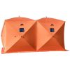 VEVOR 8 Person Ice Fishing Shelter, Pop-Up Portable Insulated Ice Fishing Tent, Waterproof Oxford Fabric Orange