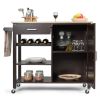 Kitchen Island Cart Rolling Serving Cart Wood Trolley