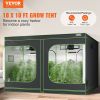 VEVOR 10x10 Grow Tent, 120'' x 120'' x 80'', High Reflective 600D Mylar Hydroponic Growing Tent with Observation Window