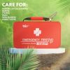 Small First Aid Kit for Car, Office, 121 Pieces, Sturdy Red EVA Travel First Aid Kit with Zip, Carabiner, Waterproof Basic First Aid Kit for Home