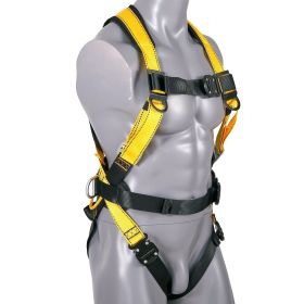 VEVOR Safety Harness, Full Body Harness, Safety Harness Fall Protection with Added Padding, and Side Rings and Dorsal D-Rings and a Lanyard (size: SM)