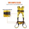 VEVOR Safety Harness, Full Body Harness, Safety Harness Fall Protection with Added Padding, and Side Rings and Dorsal D-Rings and a Lanyard