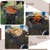 Portable Charcoal Grill Stove Rotatable with Foldable Body and Legs with Handles