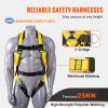 VEVOR Safety Harness, Full Body Harness, Safety Harness Fall Protection with Added Padding, and Side Rings and Dorsal D-Rings and a Lanyard